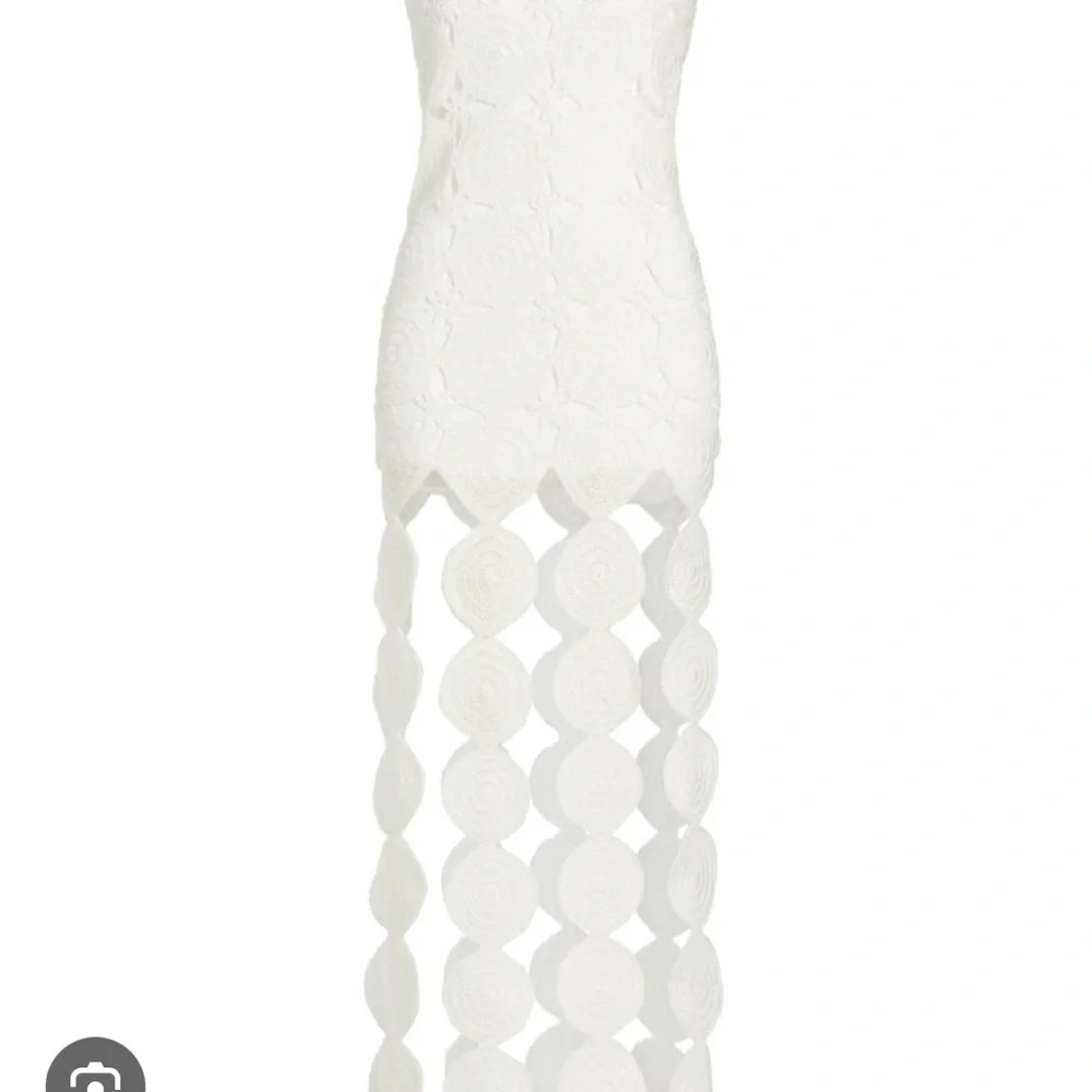 Simon Miller White Crochet Maxi Dress with Circular Fringe - Picture 4 of 4